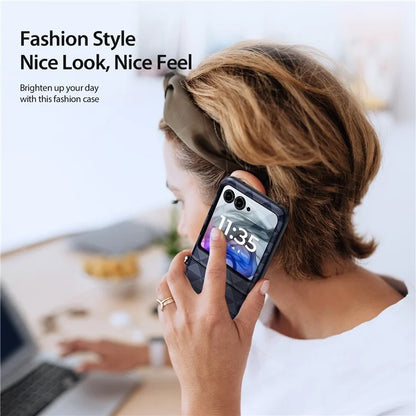 DUX DUCIS Fitt Series for Motorola Razr 50 5G Case Rhombus Leather+TPU Phone Cover