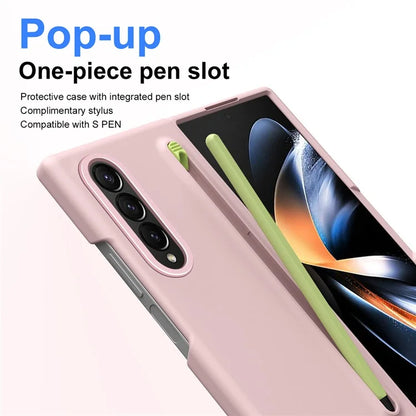 For Samsung Galaxy Z Fold4 5G Case Hard PC Phone Cover with Tempered Glass Film and Stylus