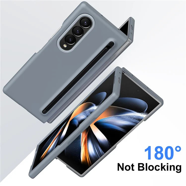 For Samsung Galaxy Z Fold4 5G Case Hard PC Phone Cover with Tempered Glass Film and Stylus
