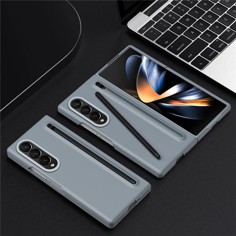 For Samsung Galaxy Z Fold4 5G Case Hard PC Phone Cover with Tempered Glass Film and Stylus