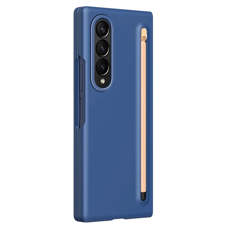 For Samsung Galaxy Z Fold4 5G Case Hard PC Phone Cover with Tempered Glass Film and Stylus
