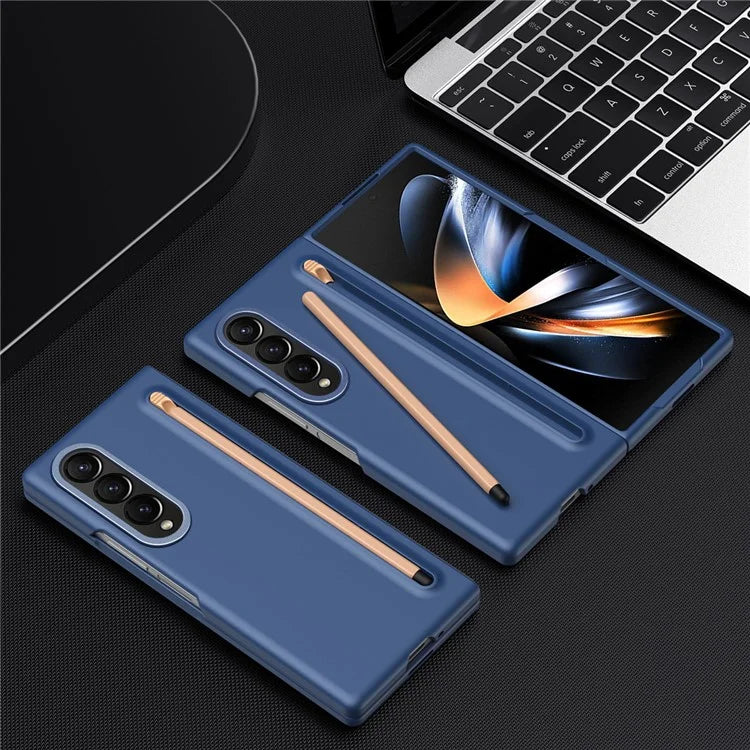 For Samsung Galaxy Z Fold4 5G Case Hard PC Phone Cover with Tempered Glass Film and Stylus
