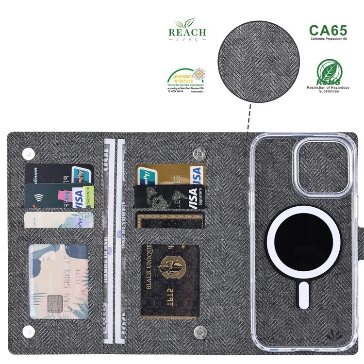 VILI GBS-C Series for iPhone 16 Pro Max Case Detachable PU Leather Magnetic Phone Cover