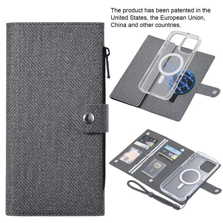 VILI GBS-C Series for iPhone 16 Pro Max Case Detachable PU Leather Magnetic Phone Cover