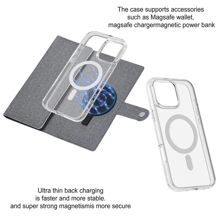VILI GBS-C Series for iPhone 16 Pro Max Case Detachable PU Leather Magnetic Phone Cover