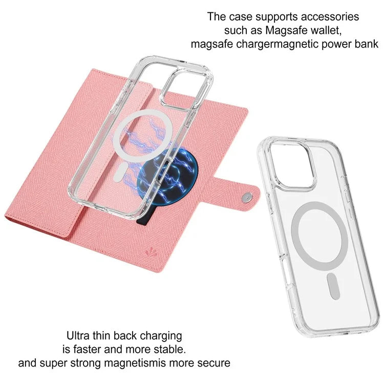 VILI GBS-C Series for iPhone 16 Pro Max Case Detachable PU Leather Magnetic Phone Cover