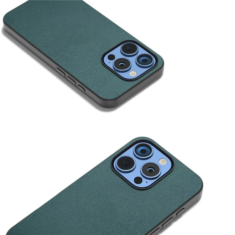 ABEEL For iPhone 16 Pro Max Case Genuine Cow Leather Coated PC+TPU Phone Cover