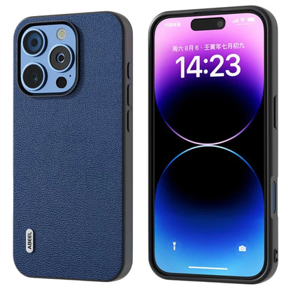 ABEEL For iPhone 16 Pro Max Case Genuine Cow Leather Coated PC+TPU Phone Cover
