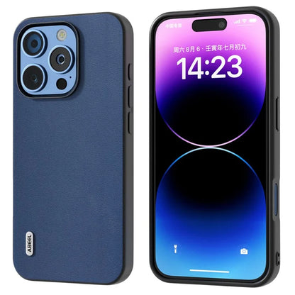 ABEEL For iPhone 16 Pro Max Case Genuine Cow Leather+PC+TPU Protective Phone Cover