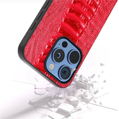 ABEEL For iPhone 16 Pro Max Case Crocodile Texture Genuine Cow Leather+TPU+PC Phone Cover