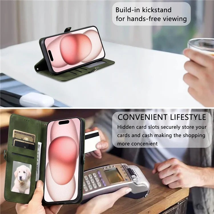 Style 016 For iPhone 14 Pro Case Skin Feel Totem Imprinted Wallet Leather Phone Cover