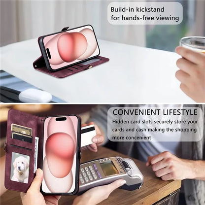 Style 016 For iPhone 14 Pro Case Skin Feel Totem Imprinted Wallet Leather Phone Cover