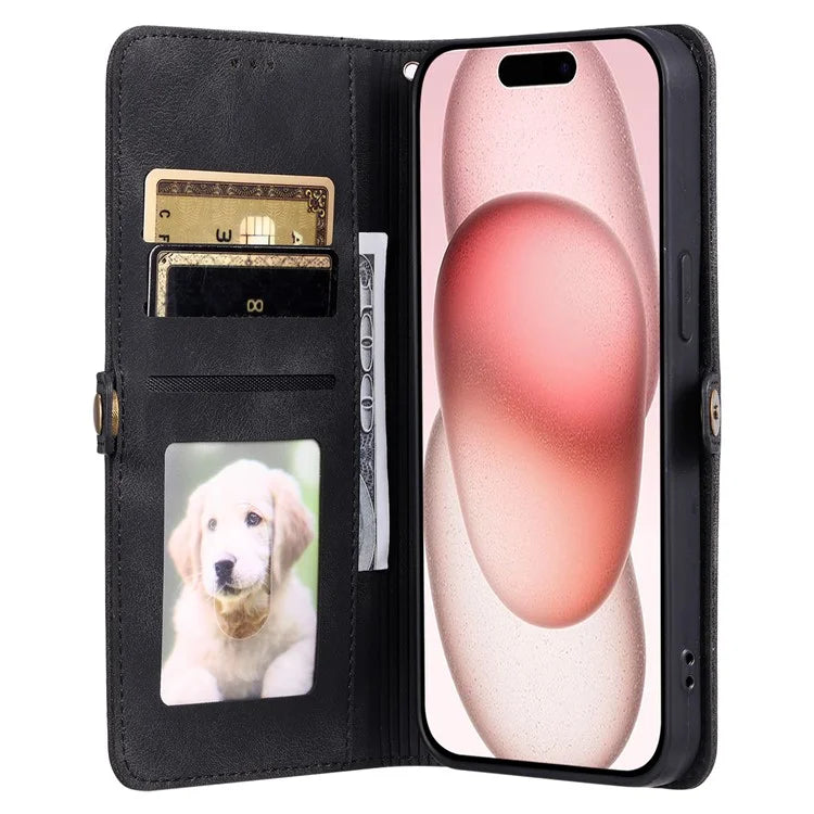 Style 016 For iPhone 14 Pro Case Skin Feel Totem Imprinted Wallet Leather Phone Cover