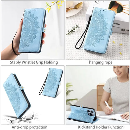 Style 016 For iPhone 14 Pro Case Skin Feel Totem Imprinted Wallet Leather Phone Cover