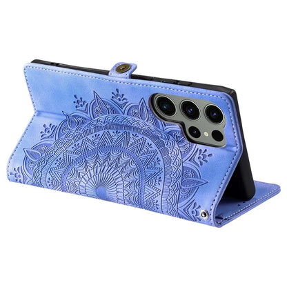 Style 016 For Samsung Galaxy S24 Ultra Case Skin Feel Totem Imprinted Wallet Leather Phone Cover