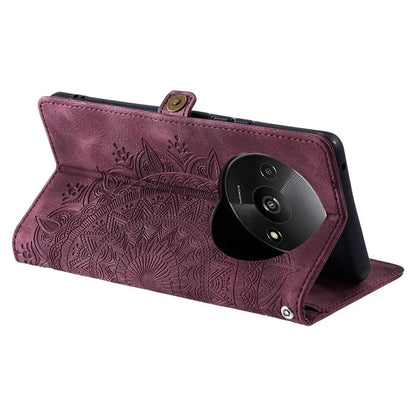Style 016 For Xiaomi Poco C61 4G / Redmi A3 4G Case Skin Feel Totem Imprinted Wallet Leather Phone Cover