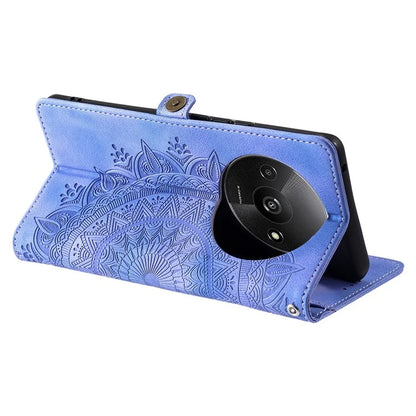 Style 016 For Xiaomi Poco C61 4G / Redmi A3 4G Case Skin Feel Totem Imprinted Wallet Leather Phone Cover