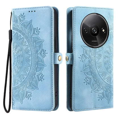 Style 016 For Xiaomi Poco C61 4G / Redmi A3 4G Case Skin Feel Totem Imprinted Wallet Leather Phone Cover