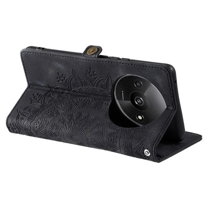 Style 016 For Xiaomi Poco C61 4G / Redmi A3 4G Case Skin Feel Totem Imprinted Wallet Leather Phone Cover