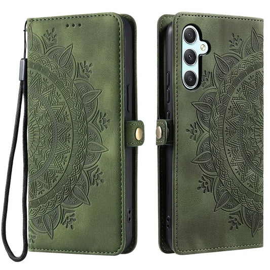 Style 016 For Samsung Galaxy S24 FE Case Skin Feel Totem Imprinted Wallet Leather Phone Cover
