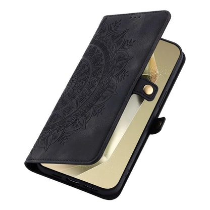 Style 016 For Samsung Galaxy S24 Case Skin Feel Totem Imprinted Wallet Leather Phone Cover