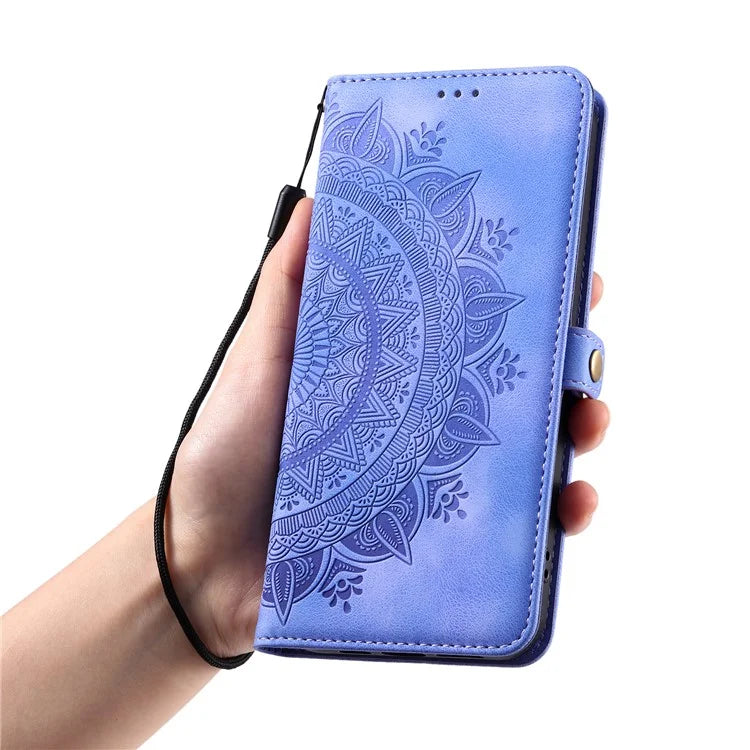 Style 016 For Samsung Galaxy S24 Case Skin Feel Totem Imprinted Wallet Leather Phone Cover