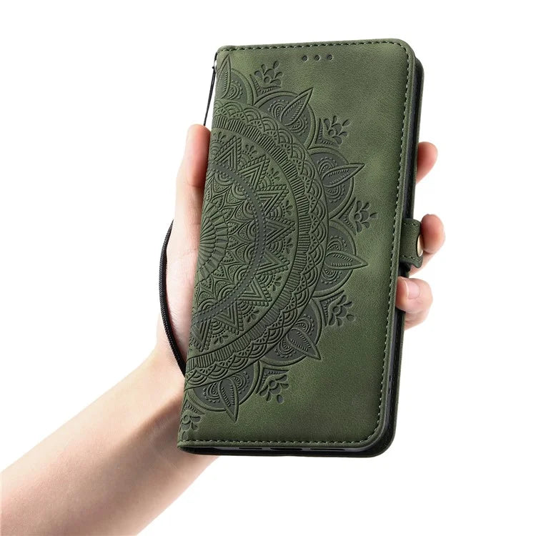 Style 016 For Samsung Galaxy S24 Case Skin Feel Totem Imprinted Wallet Leather Phone Cover