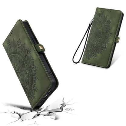 Style 016 For Samsung Galaxy S24 Case Skin Feel Totem Imprinted Wallet Leather Phone Cover