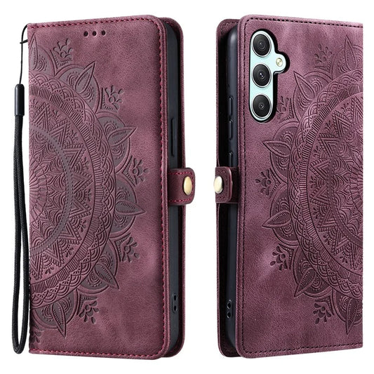 Style 016 For Samsung Galaxy A54 5G Case Skin Feel Totem Imprinted Wallet Leather Phone Cover