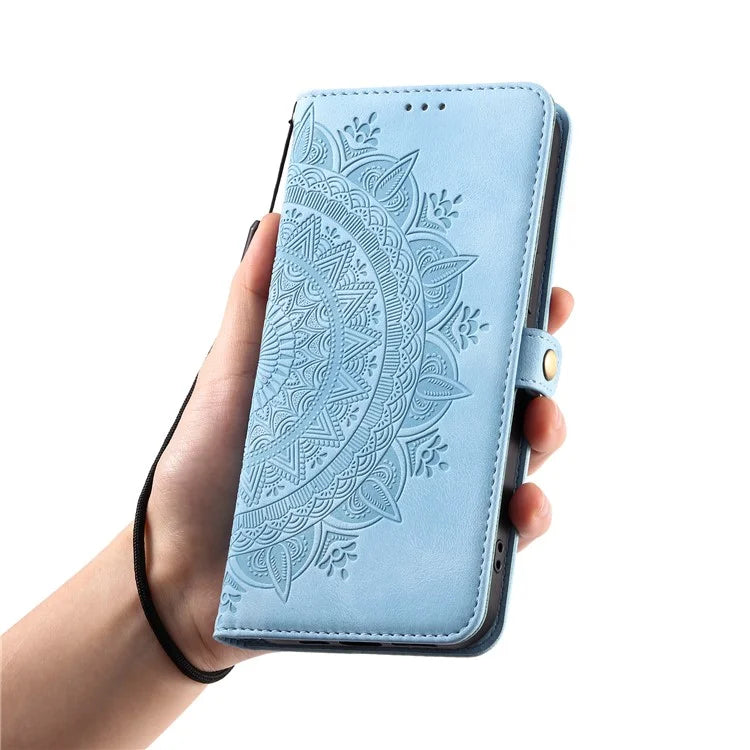 Style 016 For Samsung Galaxy A35 5G Case Skin Feel Totem Imprinted Wallet Leather Phone Cover