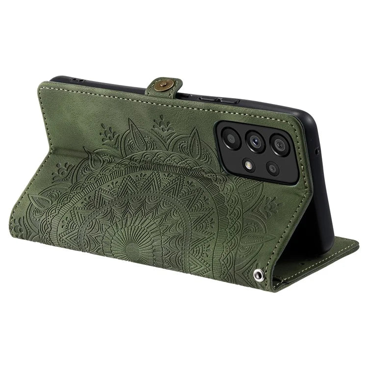 Style 016 For Samsung Galaxy A33 5G Case Skin Feel Totem Imprinted Wallet Leather Phone Cover