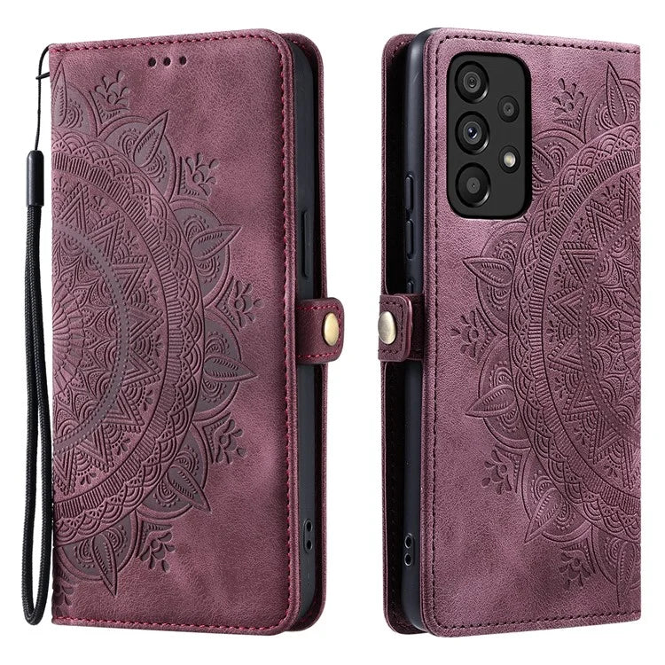 Style 016 For Samsung Galaxy A33 5G Case Skin Feel Totem Imprinted Wallet Leather Phone Cover