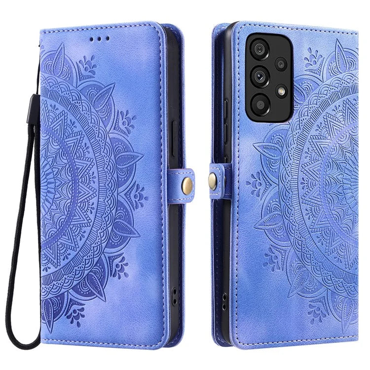 Style 016 For Samsung Galaxy A33 5G Case Skin Feel Totem Imprinted Wallet Leather Phone Cover