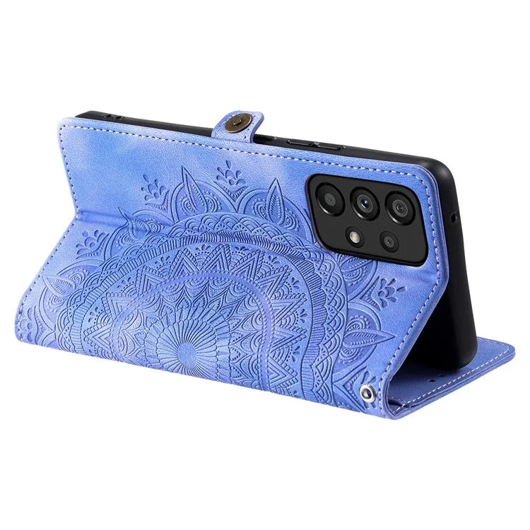 Style 016 For Samsung Galaxy A33 5G Case Skin Feel Totem Imprinted Wallet Leather Phone Cover