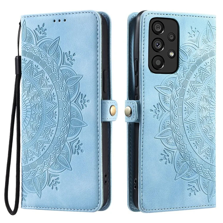 Style 016 For Samsung Galaxy A33 5G Case Skin Feel Totem Imprinted Wallet Leather Phone Cover