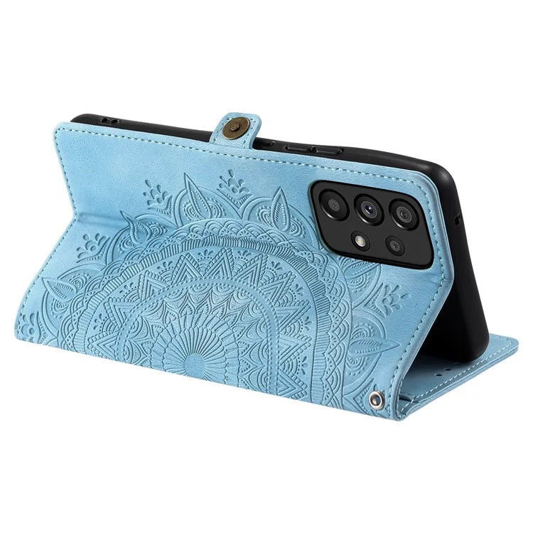 Style 016 For Samsung Galaxy A33 5G Case Skin Feel Totem Imprinted Wallet Leather Phone Cover