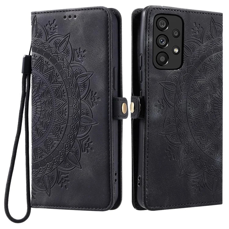 Style 016 For Samsung Galaxy A33 5G Case Skin Feel Totem Imprinted Wallet Leather Phone Cover