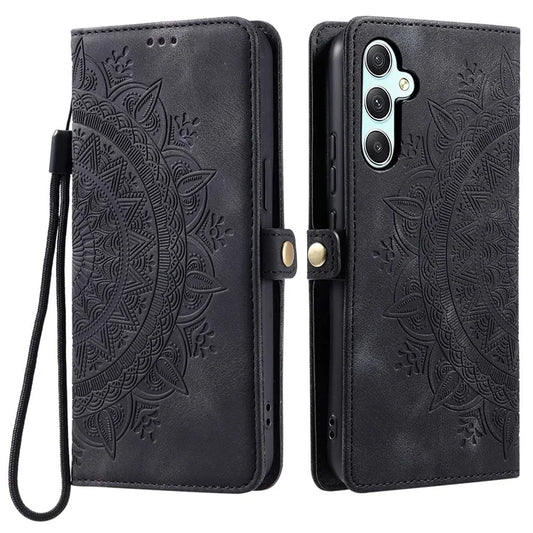 Style 016 For Samsung Galaxy A34 5G Case Skin Feel Totem Imprinted Wallet Leather Phone Cover
