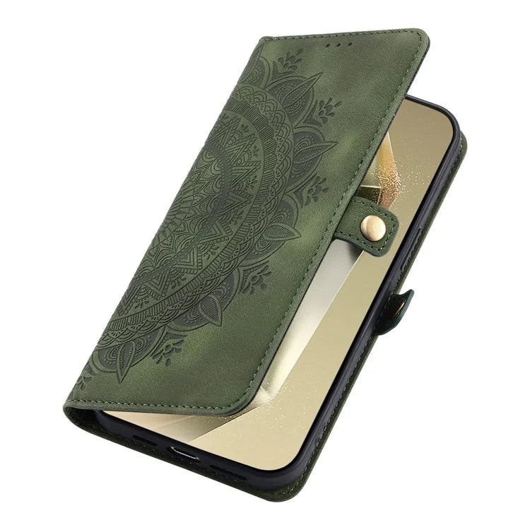 Style 016 For Samsung Galaxy A34 5G Case Skin Feel Totem Imprinted Wallet Leather Phone Cover