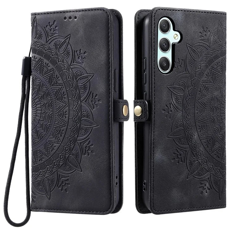 Style 016 For Samsung Galaxy A16 5G Case Skin Feel Totem Imprinted Wallet Leather Phone Cover