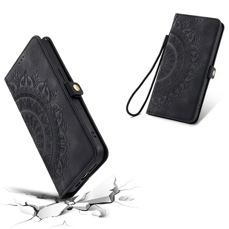 Style 016 For Samsung Galaxy A16 5G Case Skin Feel Totem Imprinted Wallet Leather Phone Cover
