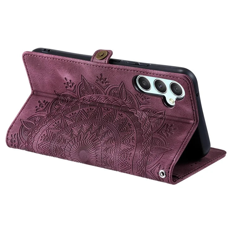 Style 016 For Samsung Galaxy A16 5G Case Skin Feel Totem Imprinted Wallet Leather Phone Cover