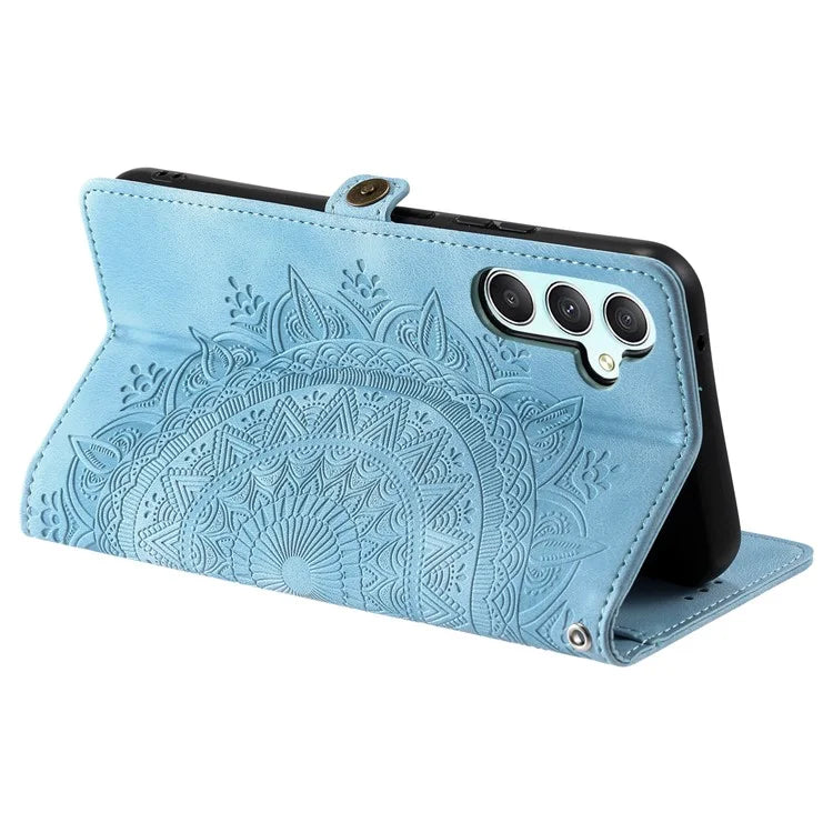 Style 016 For Samsung Galaxy A16 5G Case Skin Feel Totem Imprinted Wallet Leather Phone Cover