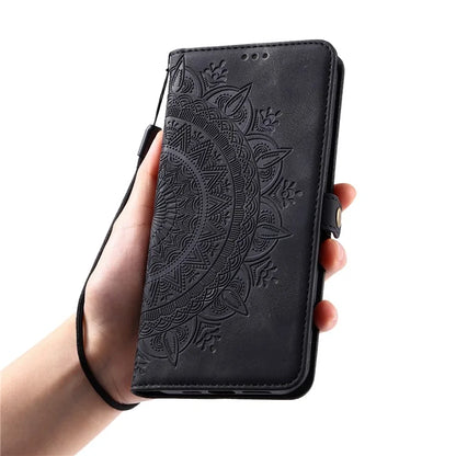 Style 016 For Samsung Galaxy A14 4G / 5G Case Skin Feel Totem Imprinted Wallet Leather Phone Cover
