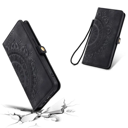 Style 016 For Samsung Galaxy A14 4G / 5G Case Skin Feel Totem Imprinted Wallet Leather Phone Cover
