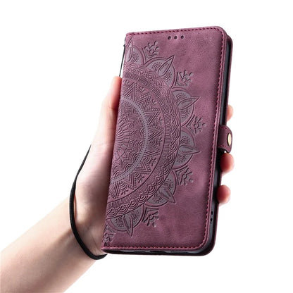 Style 016 For Samsung Galaxy A14 4G / 5G Case Skin Feel Totem Imprinted Wallet Leather Phone Cover