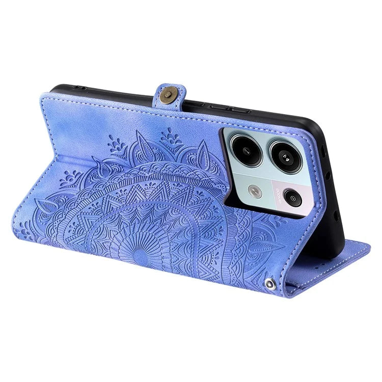 Style 016 For Xiaomi Poco X6 5G / Redmi Note 13 Pro 5G Case Skin Feel Totem Imprinted Wallet Leather Phone Cover