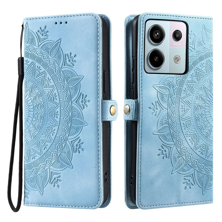 Style 016 For Xiaomi Poco X6 5G / Redmi Note 13 Pro 5G Case Skin Feel Totem Imprinted Wallet Leather Phone Cover