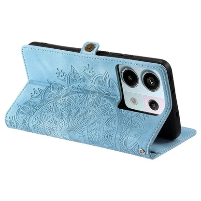 Style 016 For Xiaomi Poco X6 5G / Redmi Note 13 Pro 5G Case Skin Feel Totem Imprinted Wallet Leather Phone Cover
