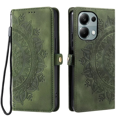 Style 016 For Xiaomi Poco M6 Pro 4G / Redmi Note 13 Pro 4G Case Skin Feel Totem Imprinted Wallet Leather Phone Cover